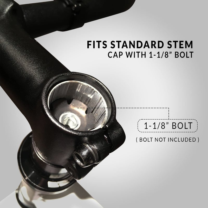 Dubbs Hardware غطاء رأس دراجة دبابس MTB 1-1/8" من الألمنيوم - غطاء علوي مخصص بدون خيوط لدراجات الجبال، دراجات الطريق، سماعات الدراجات، وأغطية أعمدة MTB - (ميركا أسود) - Image 4