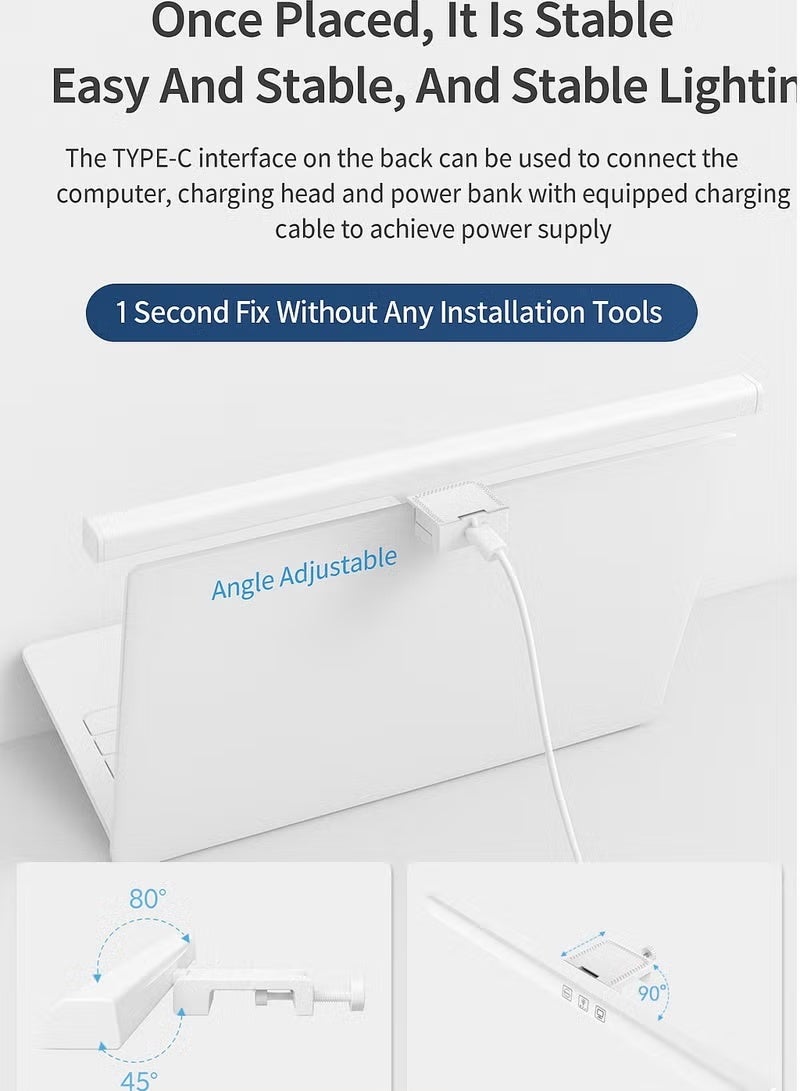 بابونا مصباح أبيض يعمل بمنفذ USB، سطوع قابل للتعديل لشاشة الكمبيوتر المحمول للمكتب/المنزل/الألعاب/المكتب (330 مم) - Image 4