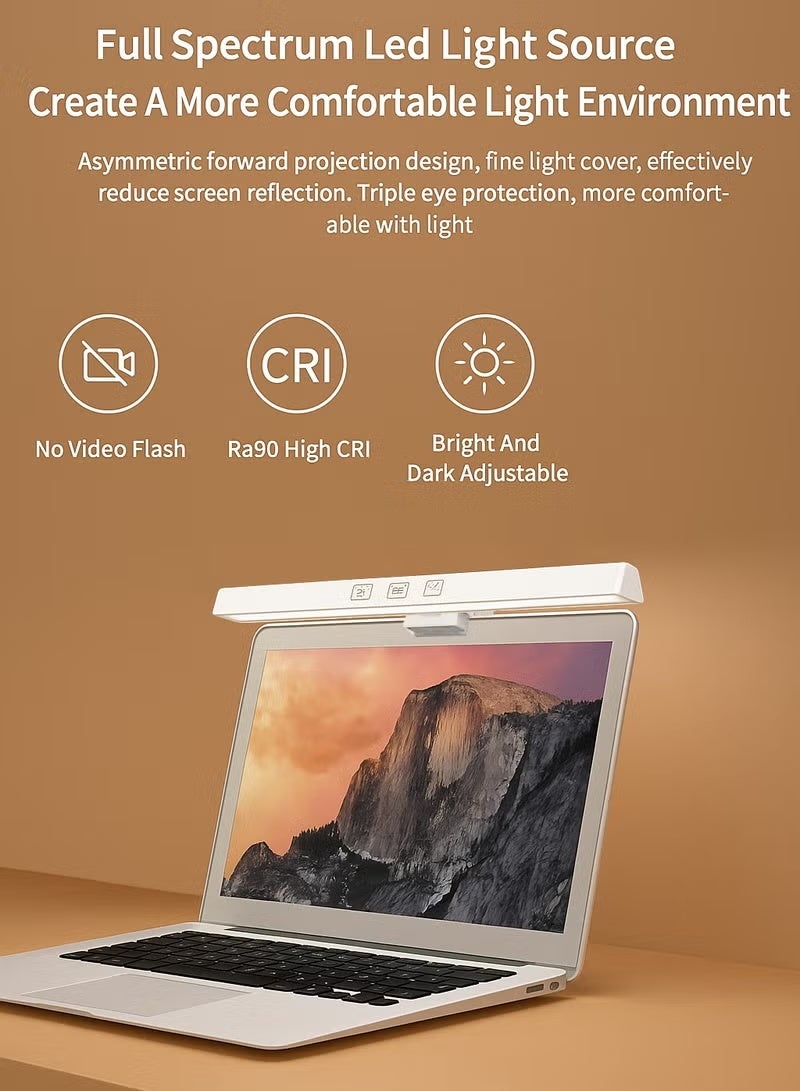 بابونا مصباح أبيض يعمل بمنفذ USB، سطوع قابل للتعديل لشاشة الكمبيوتر المحمول للمكتب/المنزل/الألعاب/المكتب (330 مم) - Image 5