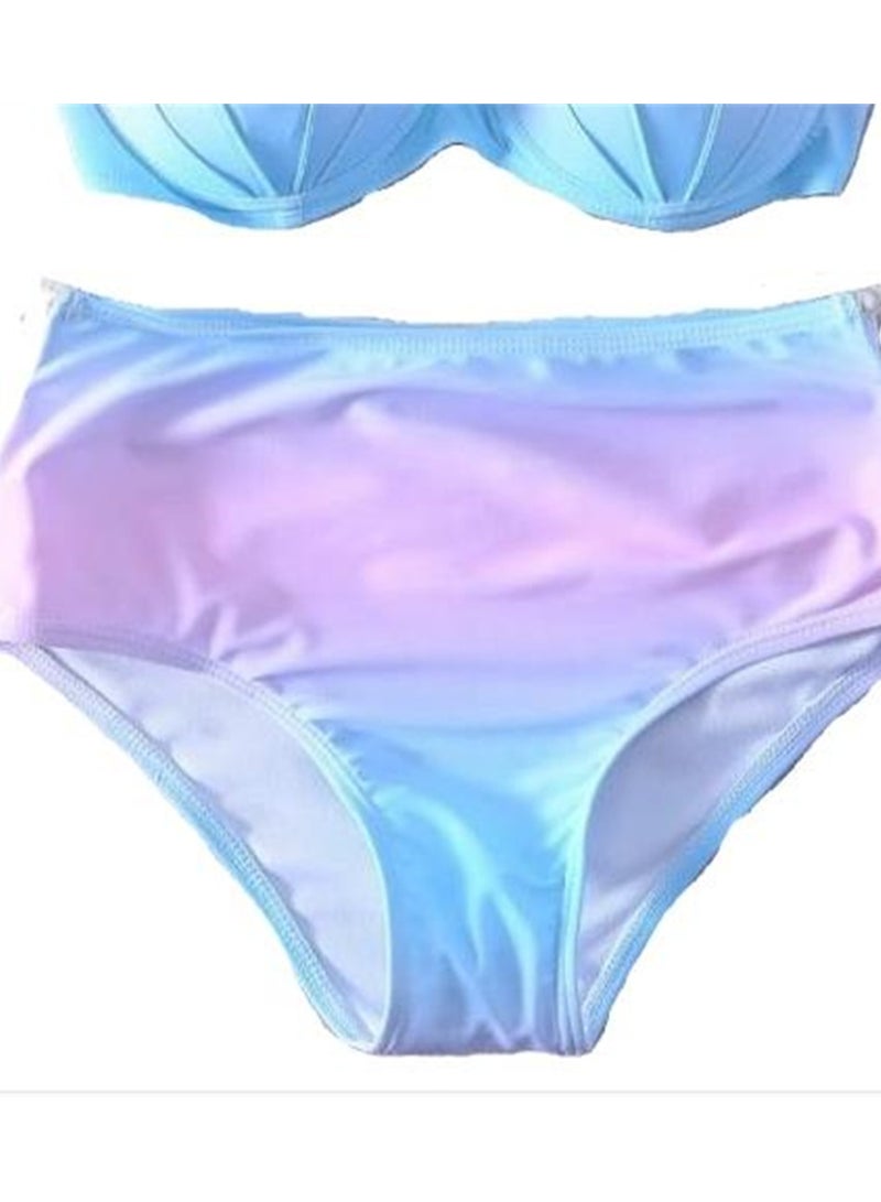 Mermaid bikini swimsuit gradient shell bikini beach swimsuit - Image 3