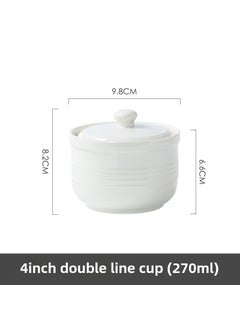 Generic Ceramic Stew Pot 4-Inch with Lid Thick Durable 4-inch double-wire Cup 