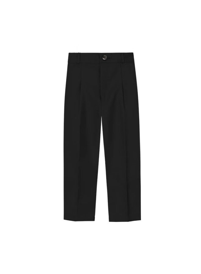 Luobobeibei Boys' Dress Pants, Summer Children's Outfit, Performance Shorts, Student Formal Wear, Black, Size 130 - Image 1