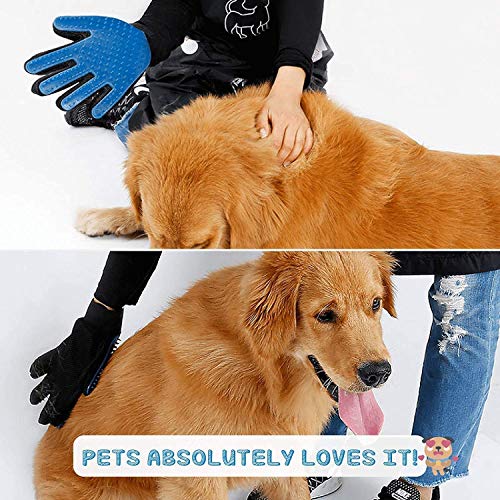 POODLES Deshedding Glove Brush for Dogs and Cat, Grooming Glove Gentle Deshedding Bath Brush Gloves Hair Remover Cleaning Tool Groomer Massage Long Rubber Hand Mitt with Enhanced 5 Finger Design - Image 5