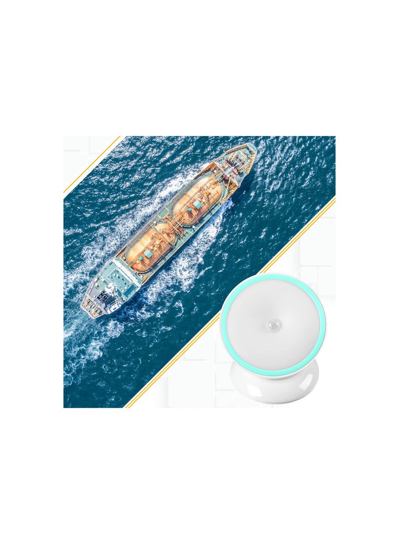 SOLARAE Motion Sensor LED Puck Lights - Cordless Battery-Operated Night Lights with Rotating Base for Cruise Cabins, Hallways, Washrooms, Cabinets, Stairs, and Bedrooms (2 Pack) - White Light - Image 3