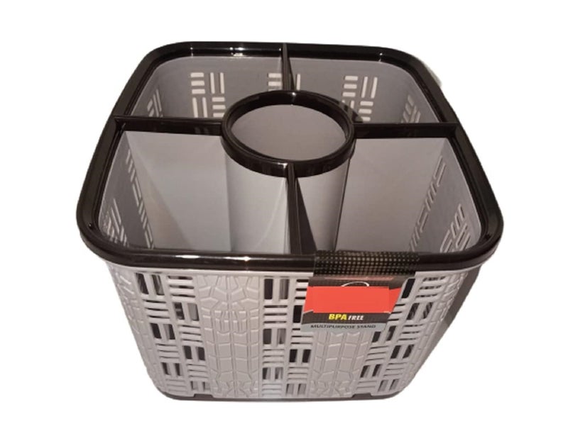 PUTHAK Multipurpose Stand, Plastic Cutlery Holder, Set 1 Pcs - PTHK-1615, 10 X 8 X 16 cm - Image 1
