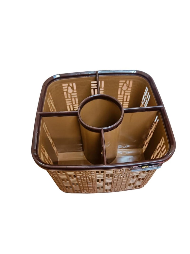 PUTHAK Multipurpose Stand, Plastic Cutlery Holder, Set 1 Pcs - PTHK-1615, 10 X 8 X 16 cm - Image 3
