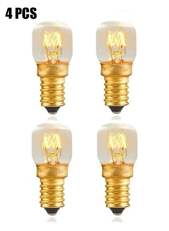Salt Lamp Bulbs, 15w E14 for Oven 300°C, Fridge, Multipurpose Appliance SES Incandescent Dimmable Bulbs, Mini Microwave Lamp High Temperature Resistant E14 Himalayan Salt Crystal Lamp 4Pcs - Image 1