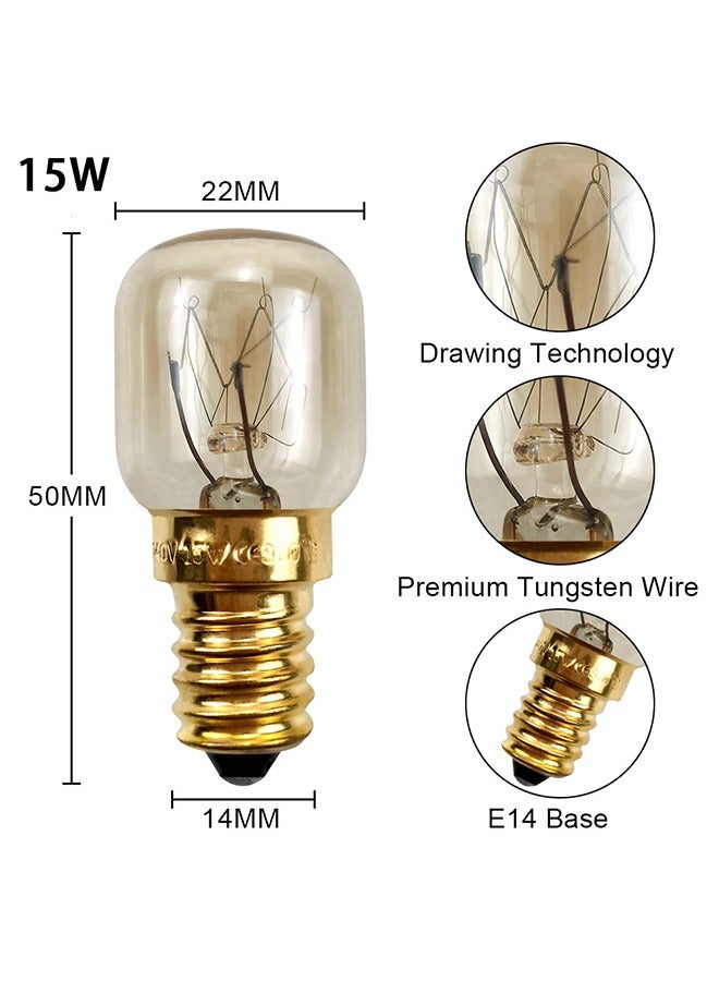 Salt Lamp Bulbs, 15w E14 for Oven 300°C, Fridge, Multipurpose Appliance SES Incandescent Dimmable Bulbs, Mini Microwave Lamp High Temperature Resistant E14 Himalayan Salt Crystal Lamp 4Pcs - Image 2