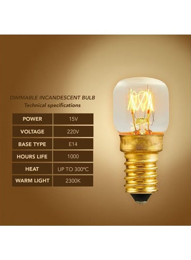 Salt Lamp Bulbs, 15w E14 for Oven 300°C, Fridge, Multipurpose Appliance SES Incandescent Dimmable Bulbs, Mini Microwave Lamp High Temperature Resistant E14 Himalayan Salt Crystal Lamp 4Pcs - Image 4