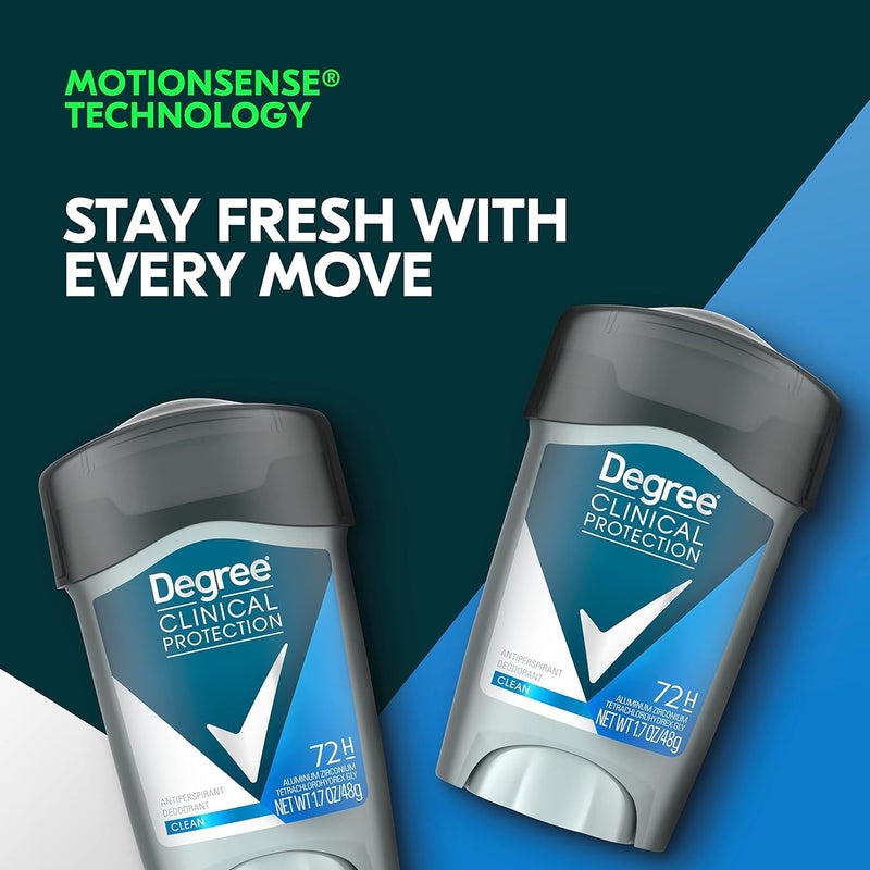 Degree Men Clean Clinical Antiperspirant Deodorant 1.7 oz (Pack of 6) - Image 5