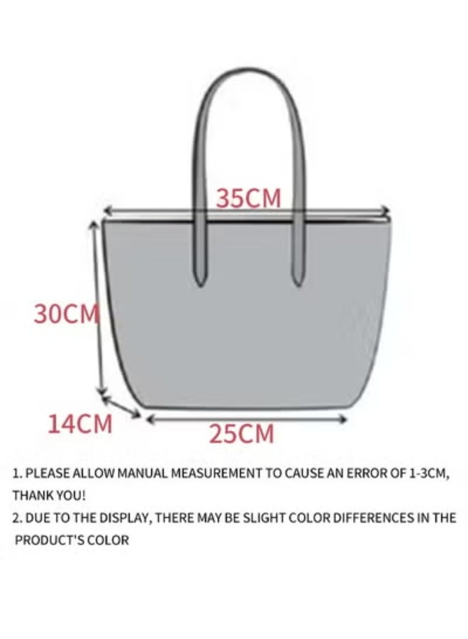 لاكوست L12.12 مفهوم الأزياء متعددة الوظائف للسيدات ، حقيبة يد بيضاء متوسطة الحجم 35 سم * 30 سم * 14 سم - Image 3