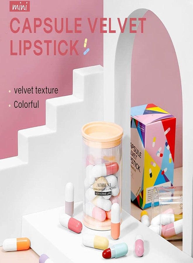 Adbeni Imported 16pcs Matte Capsule Lipstick Set | Long Lasting Waterproof Velvet Lipsticks for Women | Mini Lipstick Gift Set with Nude, Red, Pink Shades | Travel Size Makeup Kit - Image 4