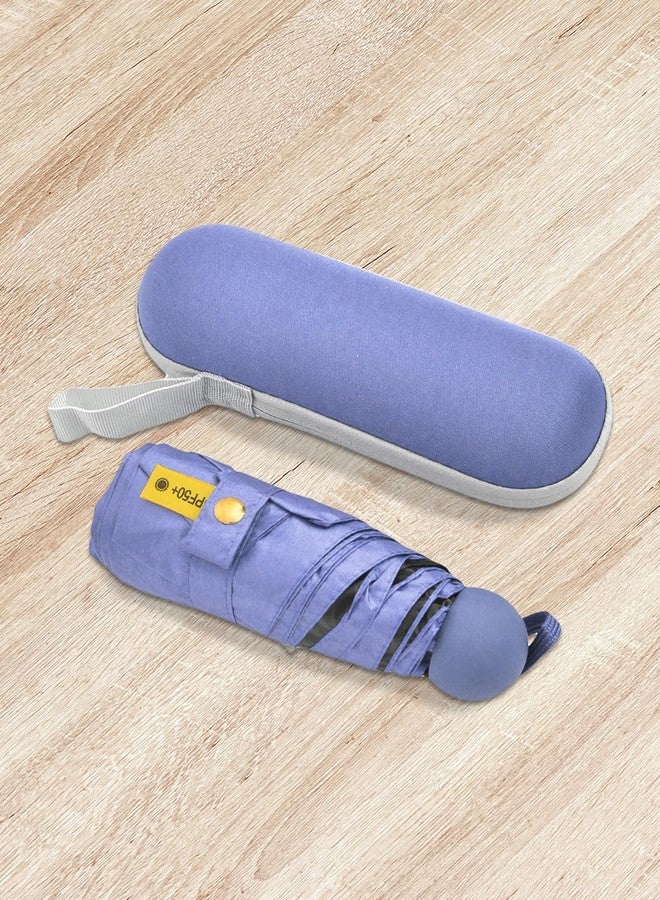 FABINALIV Blue Solid Waterproof 3 Fold Compact Umbrella with Case (FLUB-1015-Blue) - Image 3