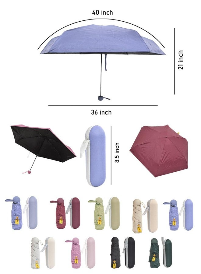 FABINALIV Blue Solid Waterproof 3 Fold Compact Umbrella with Case (FLUB-1015-Blue) - Image 5