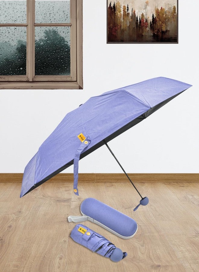 FABINALIV Blue Solid Waterproof 3 Fold Compact Umbrella with Case (FLUB-1015-Blue) - Image 4