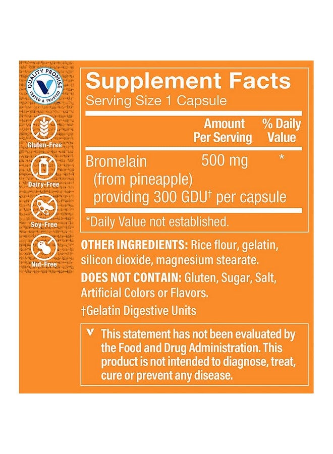 The Vitamin Shoppe Bromelain 500MG & 600 GDU, Supports Protein Digestion & Absorption, Enzyme Sourced from Pineapples (300 Capsules) - Image 3