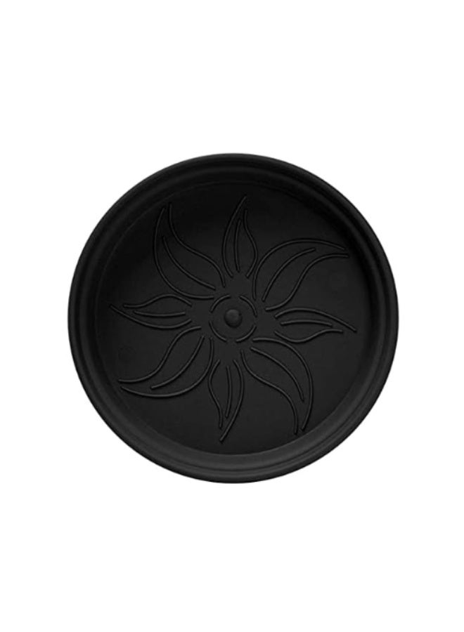 Mintra Round Flower Pot Planter with bottom tray - Plastic | Color - Black | Size - 22x22x24cm | Asthetically Decorate Your Terrace, Garden or Patio. Ideal for outdoor or indoors - Image 4
