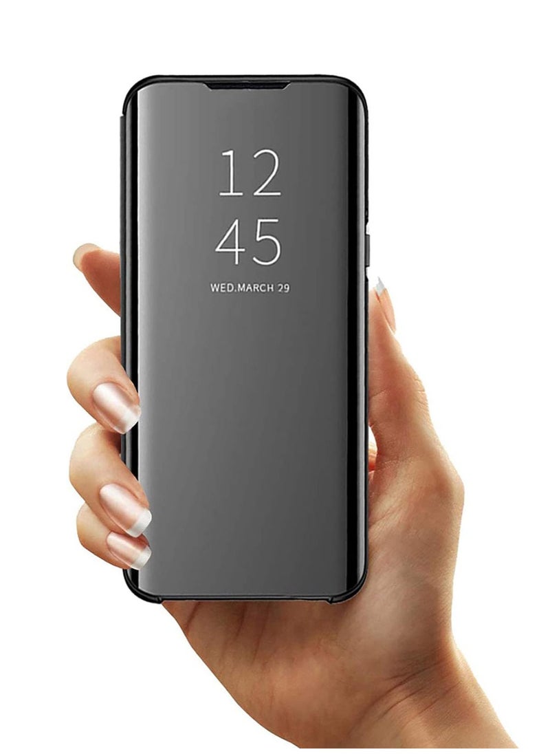 Generic - For Samsung Galaxy J7 Prime Clear View Flip Case , Without Sensor , Stand Watching Position , Mirror Full Protection Cover Compatible With Samsung Galaxy J7 Prime (5.5') (Black) - Image 1