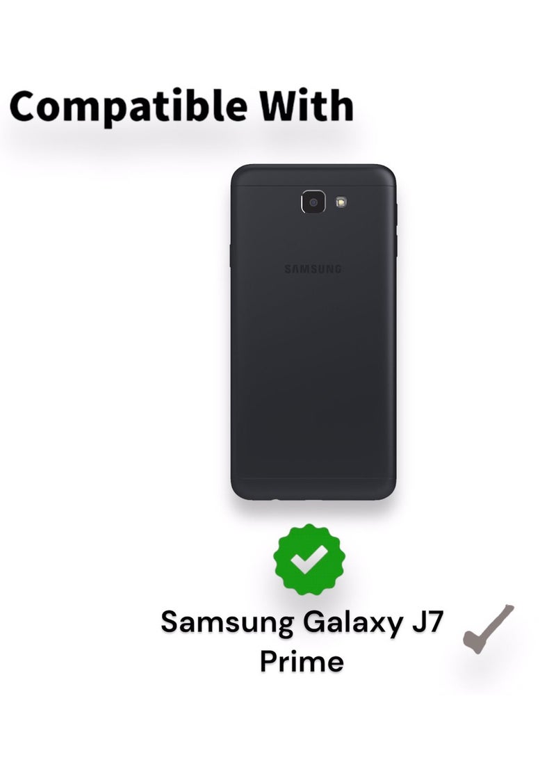 Generic - For Samsung Galaxy J7 Prime Clear View Flip Case , Without Sensor , Stand Watching Position , Mirror Full Protection Cover Compatible With Samsung Galaxy J7 Prime (5.5') (Black) - Image 1