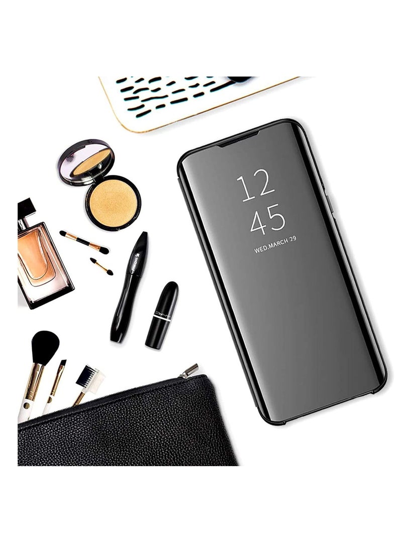 Generic - For Samsung Galaxy J7 Prime Clear View Flip Case , Without Sensor , Stand Watching Position , Mirror Full Protection Cover Compatible With Samsung Galaxy J7 Prime (5.5') (Black) - Image 1