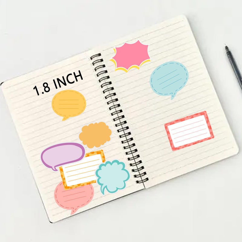 Topabel Colorful Blank Thought & Speech Bubble Sticker Labels for Scrapbooking,Planners,Diaries,Calendars-25 Unique Designs, 250 Pcs Set - Image 3