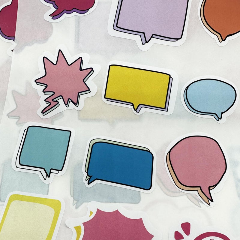 Topabel Colorful Blank Thought & Speech Bubble Sticker Labels for Scrapbooking,Planners,Diaries,Calendars-25 Unique Designs, 250 Pcs Set - Image 5