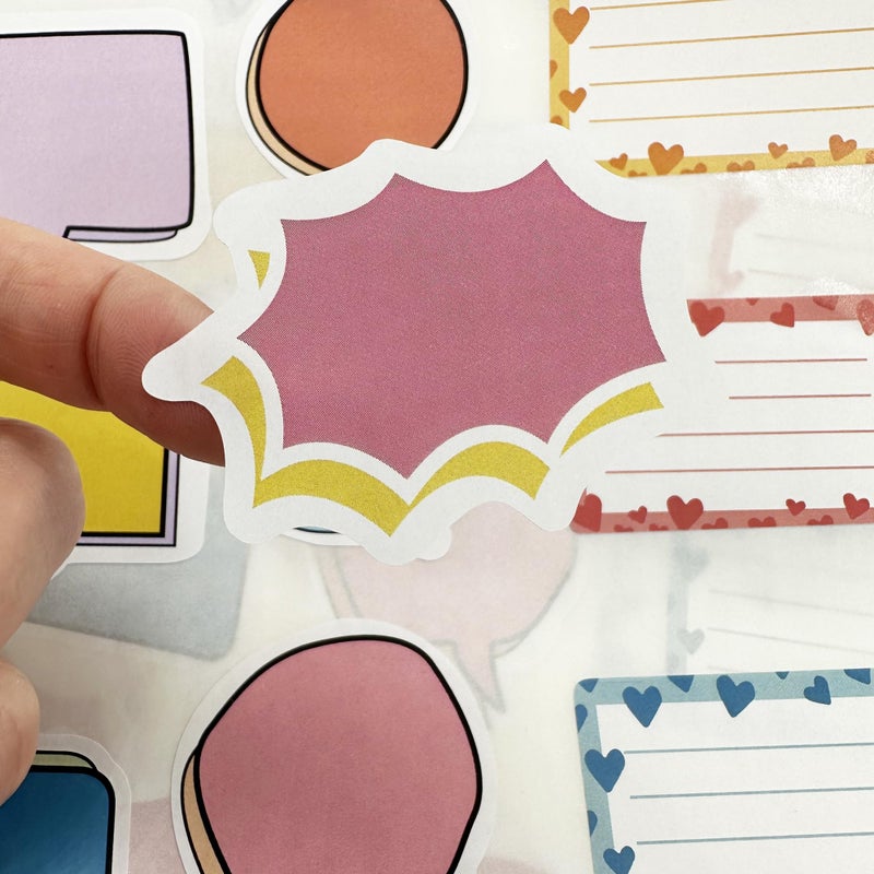 Topabel Colorful Blank Thought & Speech Bubble Sticker Labels for Scrapbooking,Planners,Diaries,Calendars-25 Unique Designs, 250 Pcs Set - Image 4