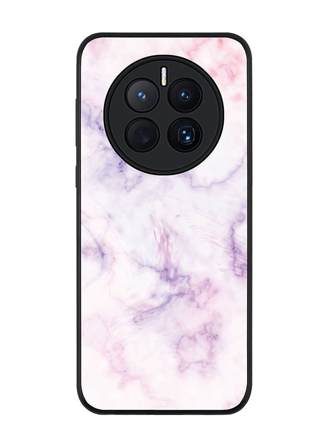 Stylizedd Rugged Black edge case for Huawei Mate 50 Slim fit Soft Case Flexible Rubber Edges Anti Drop TPU Gel Thin Cover - Marble Print Cotton Candy - Image 1
