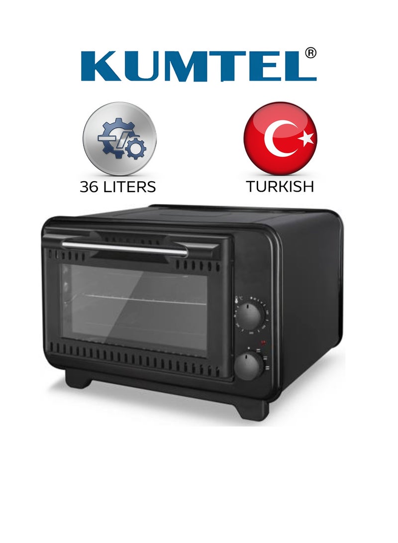كومتيل فرن كهربائي - 36 لتر - 1420 واط - اسود - كامل مفتاحين مع صينية فرن - KF3235B - Image 1