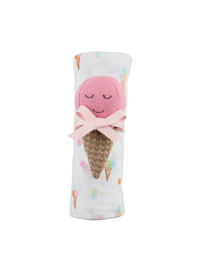Mud Pie Children's Ice Cream Swaddle and Rattle