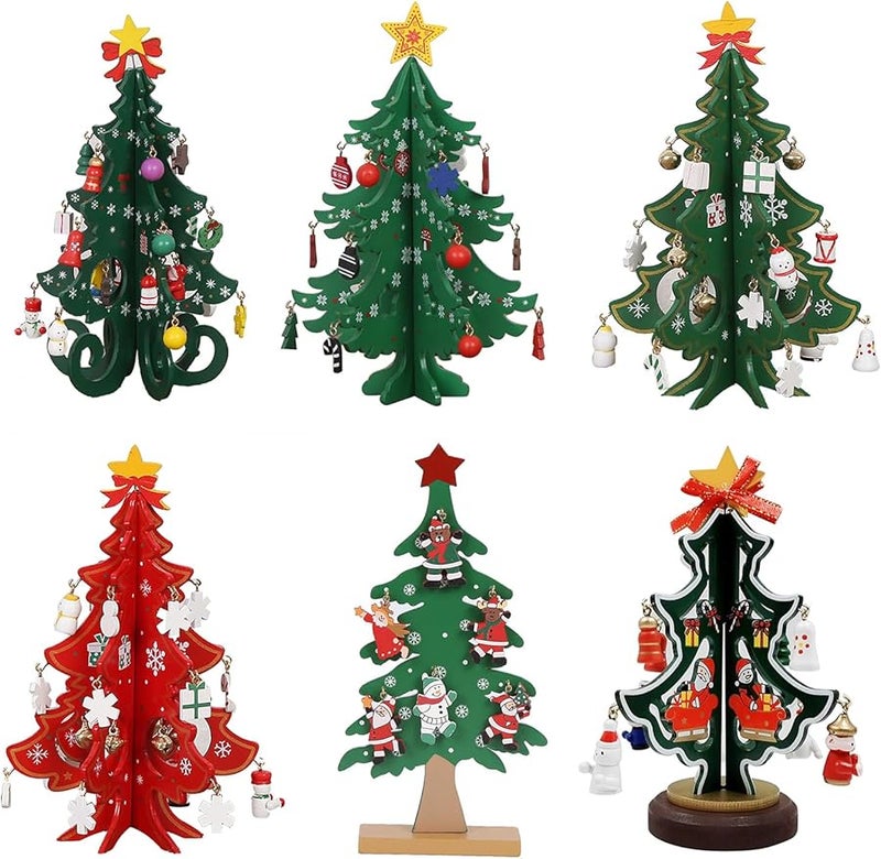 Type A Wood Christmas Tree Sculpture Holiday Decoration Festive Home Decor - Image 4