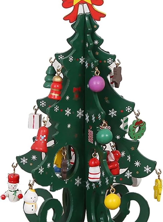 Type A Wood Christmas Tree Sculpture Holiday Decoration Festive Home Decor - Image 2