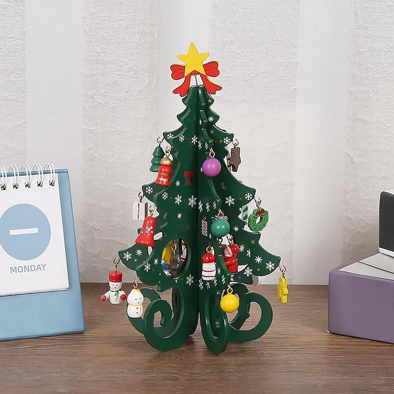 Type A Wood Christmas Tree Sculpture Holiday Decoration Festive Home Decor - Image 5