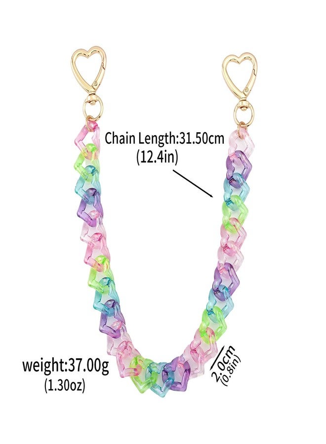 Izpack Cute Colorful Heart Pants Trouset Chain for Women - Acrylic Love Hearts Jeans Chains Badge Bag Fashion Street Hipster Jewelry for Her (Colorful) - Image 2