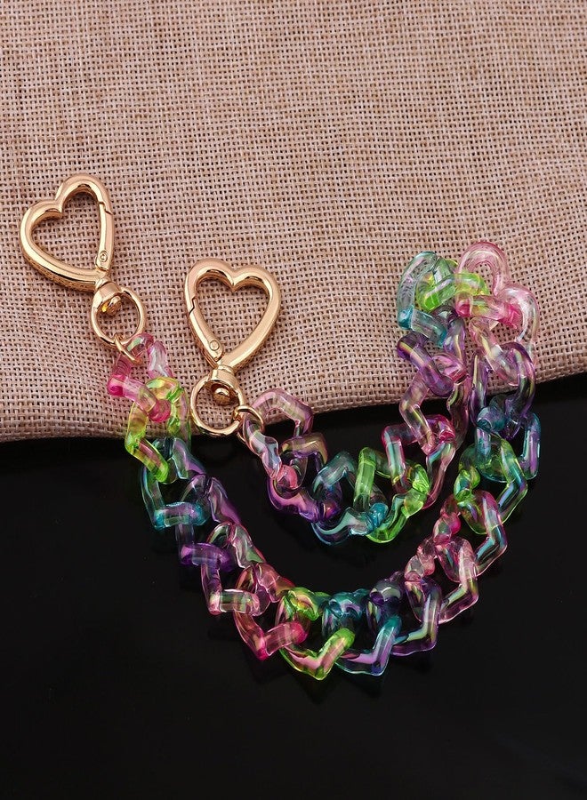 Izpack Cute Colorful Heart Pants Trouset Chain for Women - Acrylic Love Hearts Jeans Chains Badge Bag Fashion Street Hipster Jewelry for Her (Colorful) - Image 5