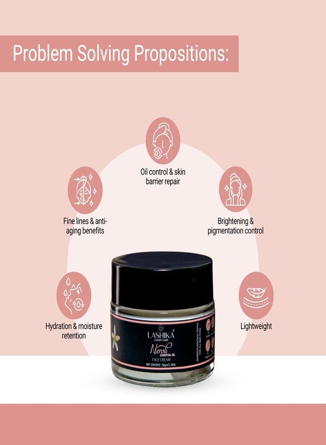 LASHIKA Neroli Face Cream with Ceramides, Glycolic Acid, Neroli Oil, and Shea Butter | Hydrating | Brightening | Anti-Aging | Unisex | 50g - Image 2