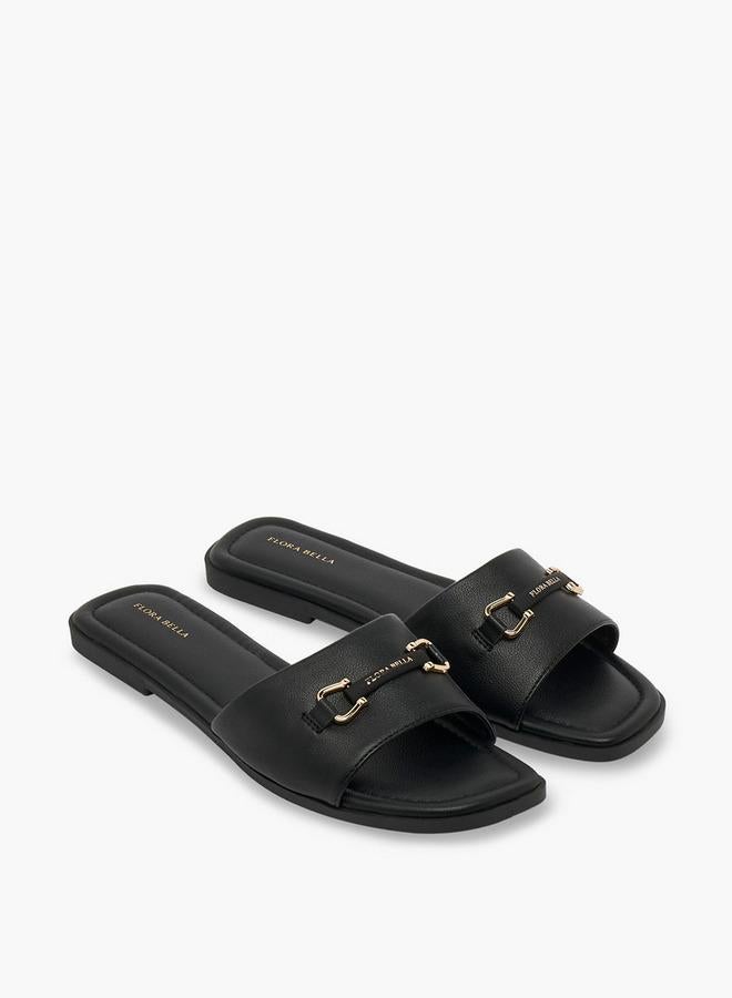 Flora Bella By Shoexpress Women Metallic Accent Slide Sandals - Image 1