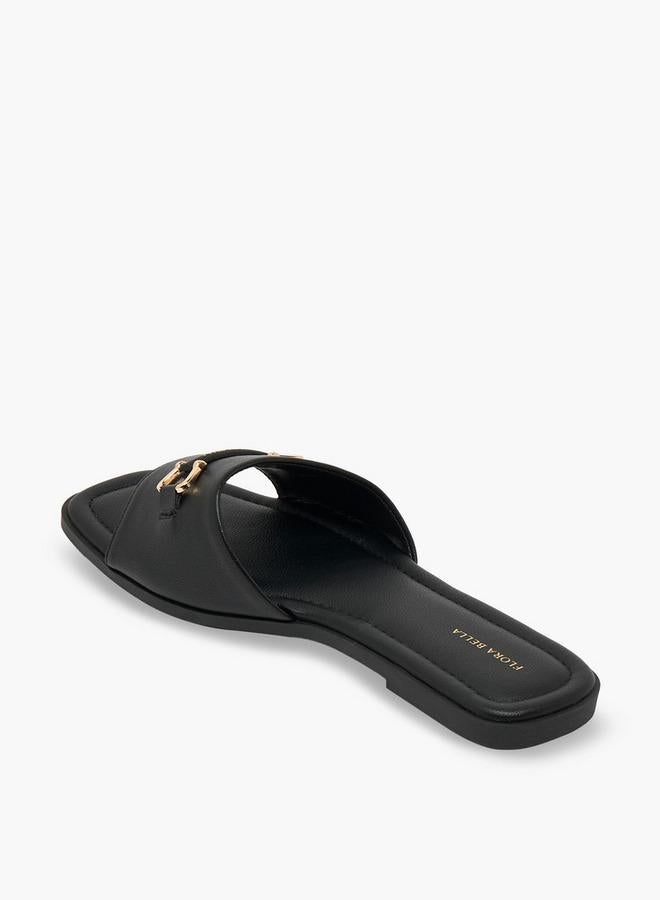Flora Bella By Shoexpress Women Metallic Accent Slide Sandals - Image 5
