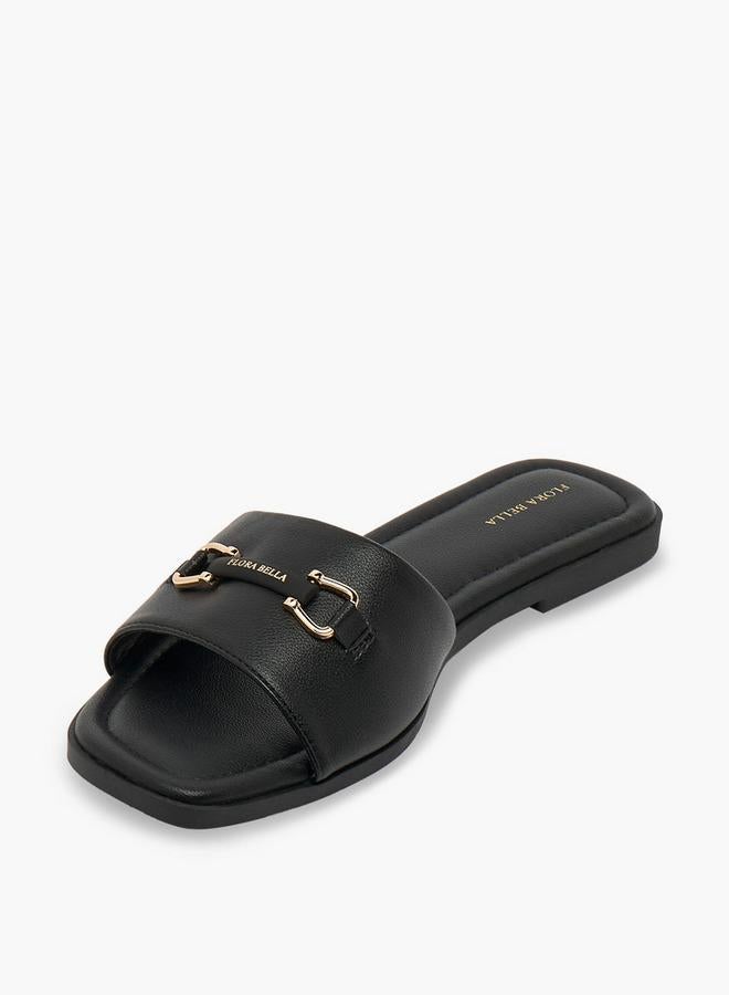 Flora Bella By Shoexpress Women Metallic Accent Slide Sandals - Image 4
