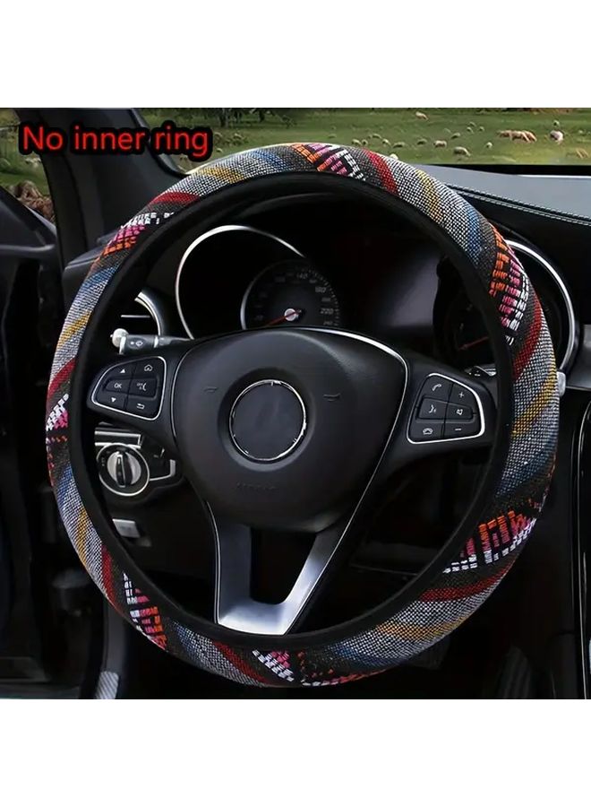 XO Style Bohemian Print Non Slip Polyester Car Steering Wheel Cover Breathable Car Accessory - Image 4
