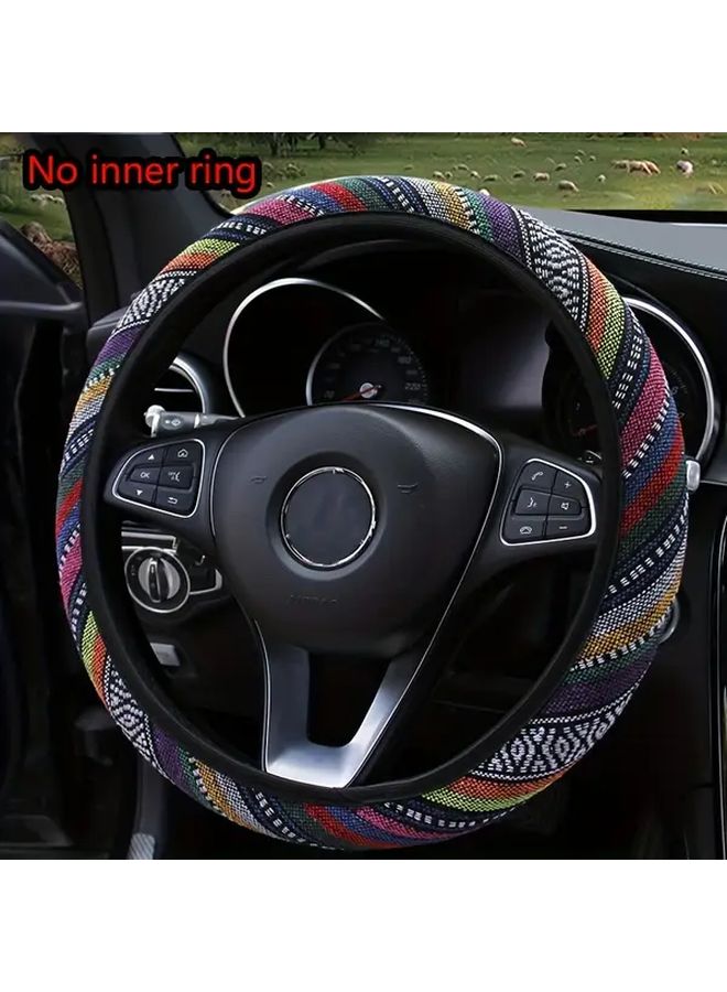 XO Style Bohemian Print Non Slip Polyester Car Steering Wheel Cover Breathable Car Accessory - Image 1