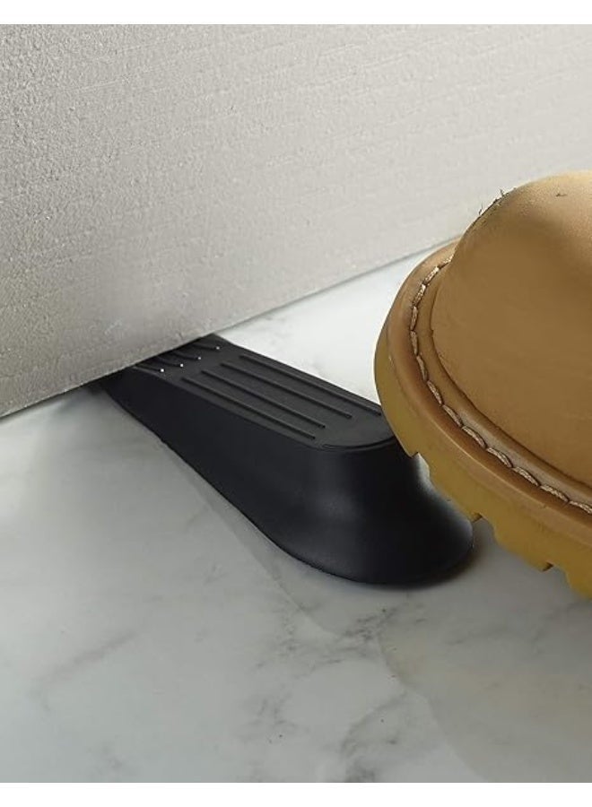 Heavy-Duty Plastic Door Stoppers 4-Pack – Easy-to-Use Black Wedges for All Door Types, Preventing Slamming and Protecting Floors & Walls - Image 3