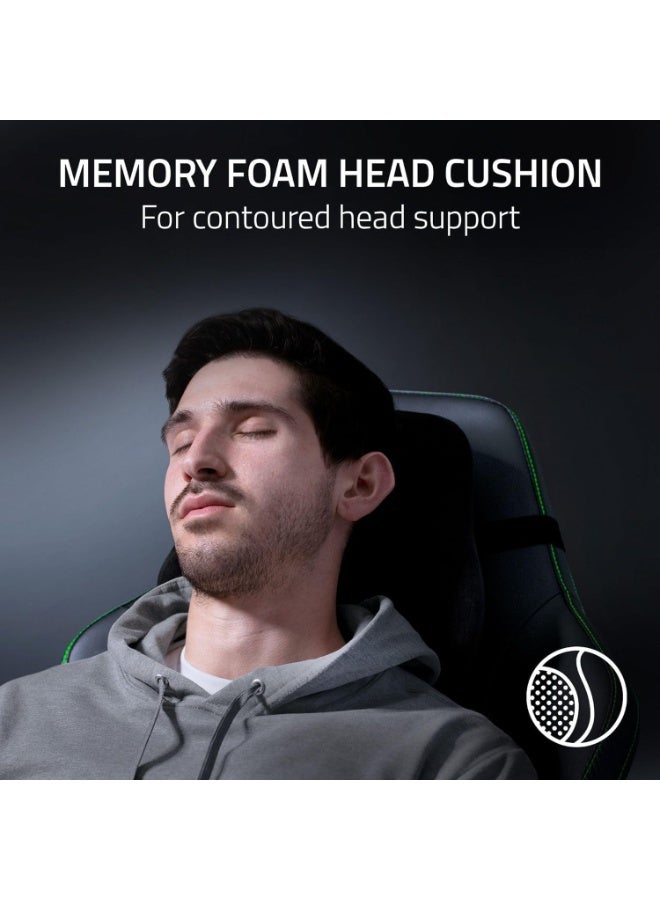 RAZER Iskur V2 Gaming Chair – Adaptive 6-D Adjustable Lumbar Support, 4D Armrests, High-Density Foam Cushions, Memory Foam Headrest, EPU-Grade Synthetic Leather, Steel Frame & 5-Star Aluminum Base, 152° Recline, Supports up to 136 kg, Black | RZ38-04900200-R3G1 - Image 4