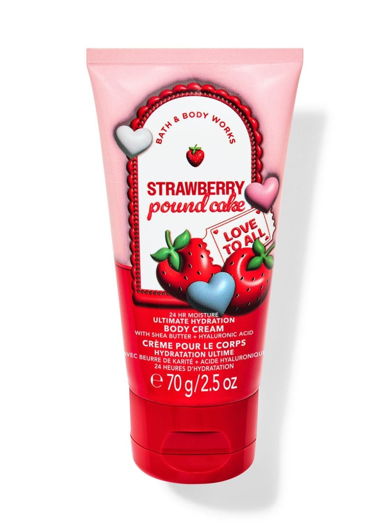 Bath & Body Works Strawberry Pound Cake Travel Size Ultimate Hydration Body Cream 