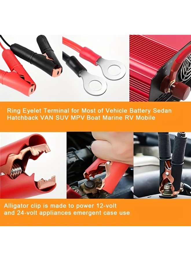 2 Pack 78.74 Inch 30A 50A Car Jump Starter Cables Quick Connect Copper Clips - Image 3