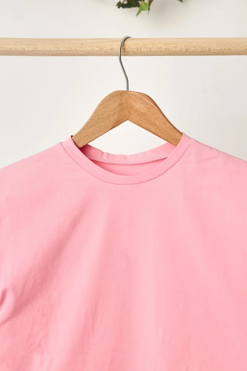 Babygiz Pink Girl's Short Sleeve Crew Neck Anti-Sweat, Comfortable Cotton Combed Cotton T-Shirt