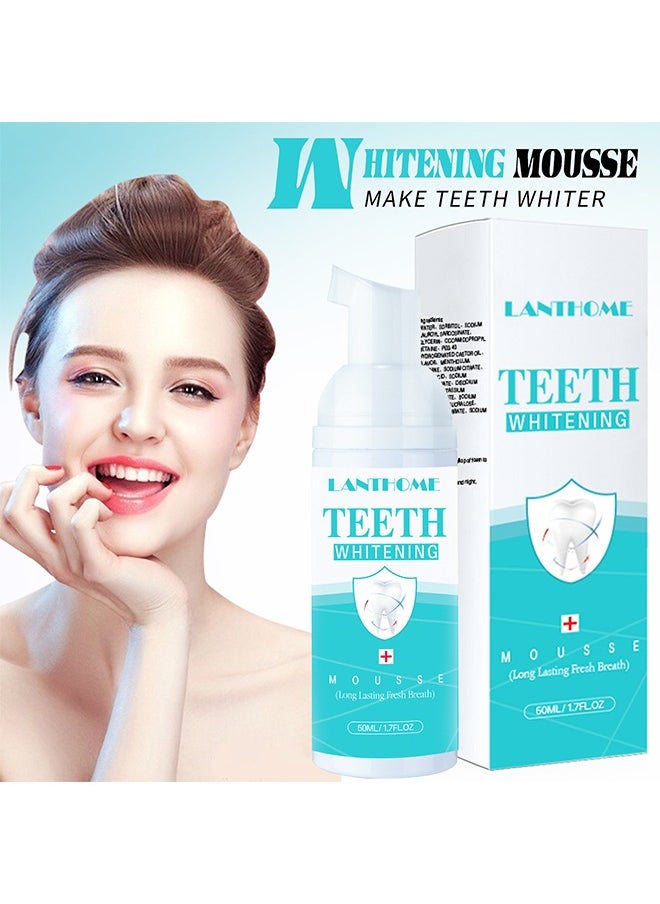 Lanthome Teeth Whitening Mousse Long Lasting Fresh Breath,White Foam Teeth Whitening Mousse ，Stain Remover, Teeth Whitening Booster (50ml)  - Image 2