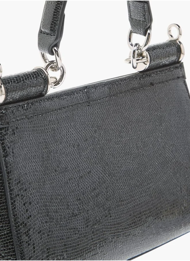 Celeste Women's Animal Textured Satchel Bag with Detachable Strap and Top Handle Ramadan Collection