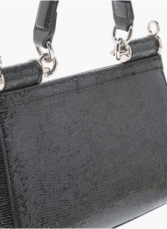Celeste Women's Animal Textured Satchel Bag with Detachable Strap and Top Handle Ramadan Collection  - Image 5