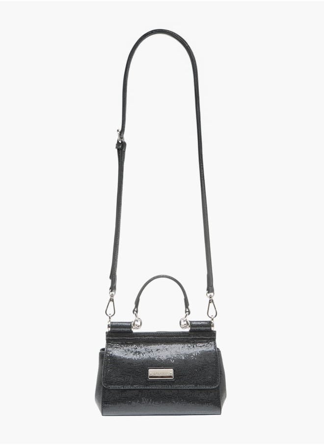 Celeste Women's Animal Textured Satchel Bag with Detachable Strap and Top Handle Ramadan Collection  - Image 2